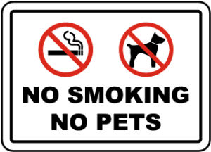 No Smoking No Pets Decal Printing