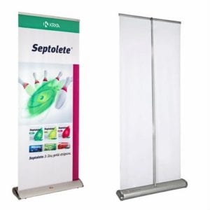 Roll up banners with retractable stands